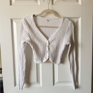 Aerie Cropped Ribbed Cardigan